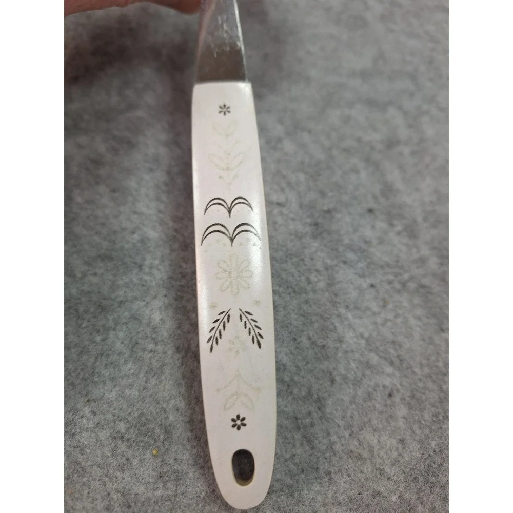 Vintage Ekco Flint Kitchen Utensil Set 6pc Stainless Steel Floral Handles USA